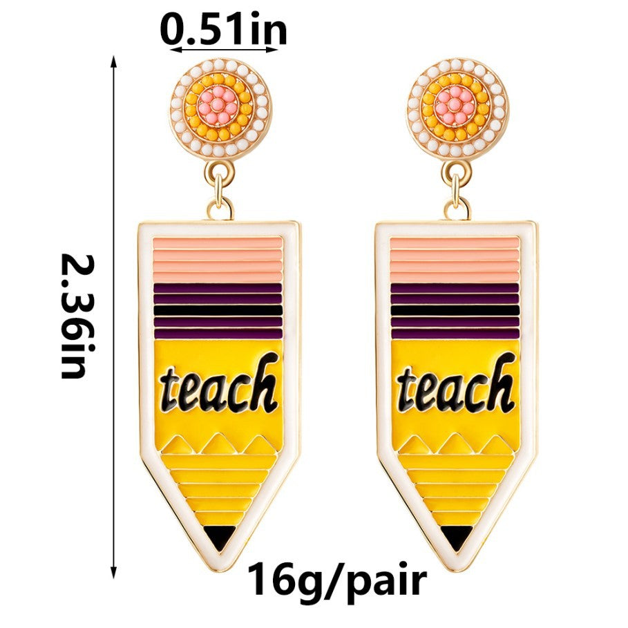 Back to school Teacher candy color earrings Teacher's Day gift
