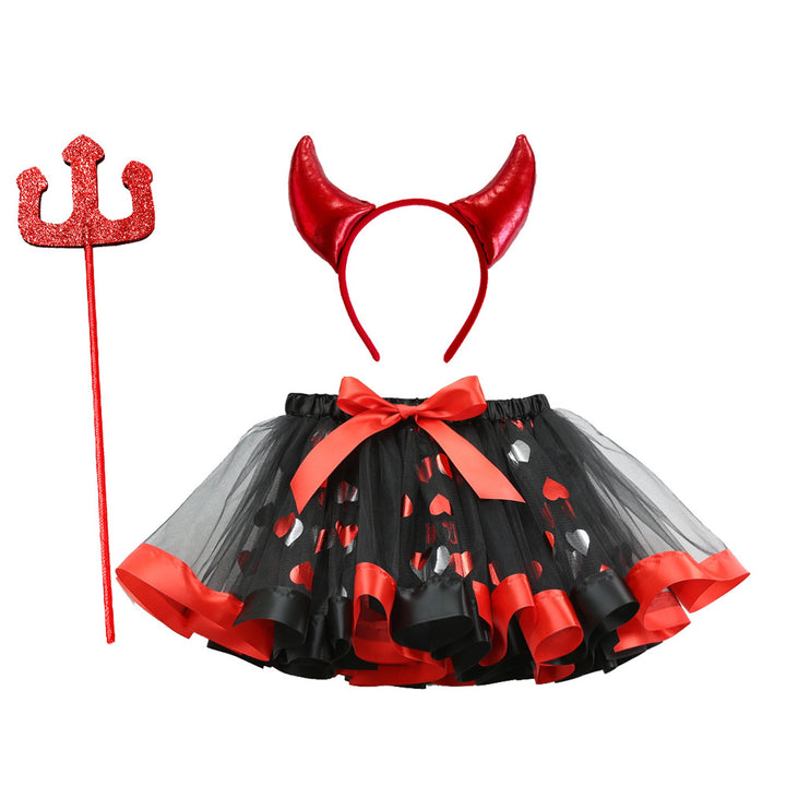 Halloween little devil mesh tutu skirt Halloween costumes