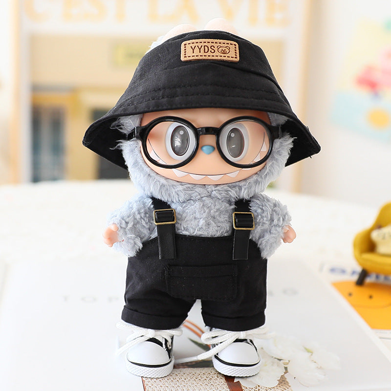 Summer overalls 4pcs set for labubu dolls clothes