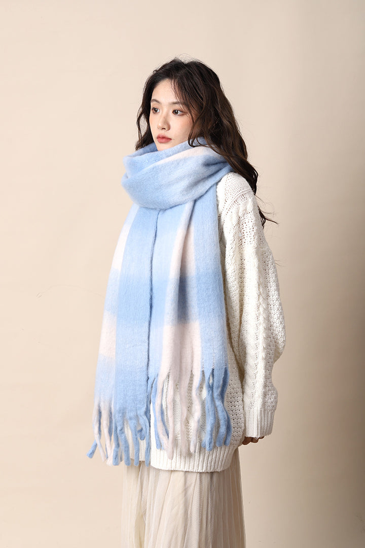 Solid color large warm scarf  windproof velvet shawl scarf