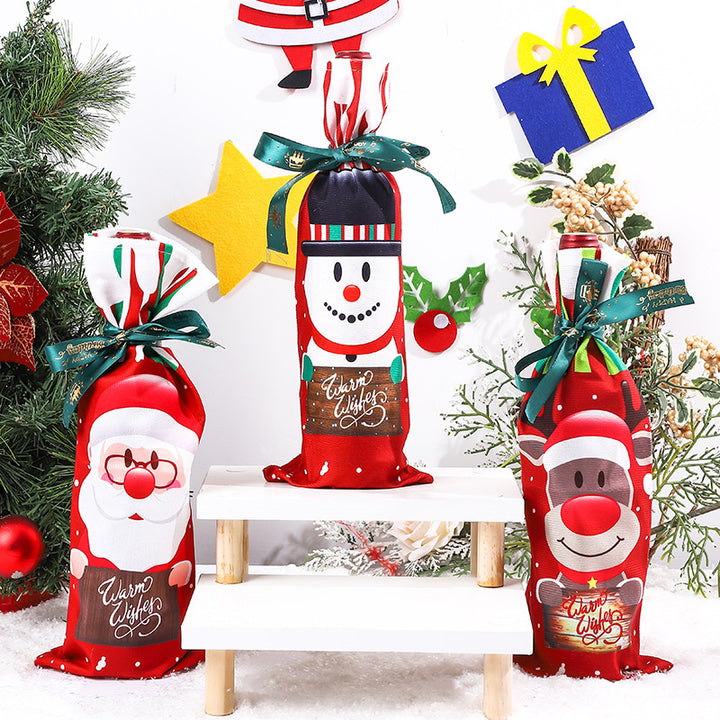 Christmas Wine Bottle Cover holiday creative decoration