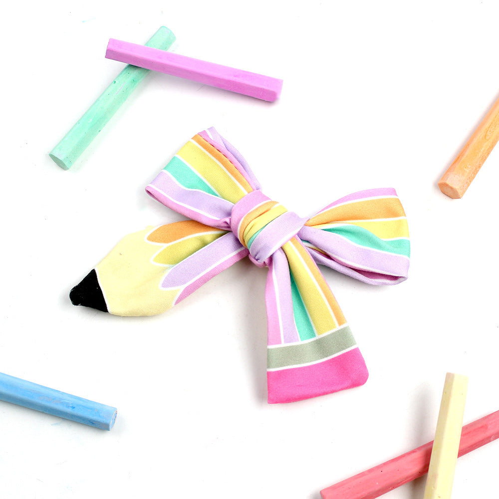 Back to school pencil bow hair clips students hair accessories