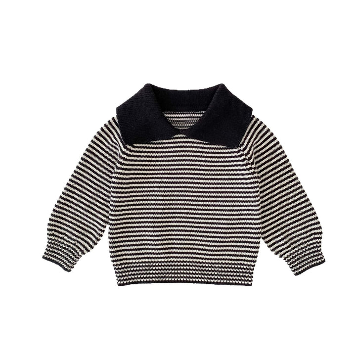 Baby Boys striped POLO lapel knitted sweater