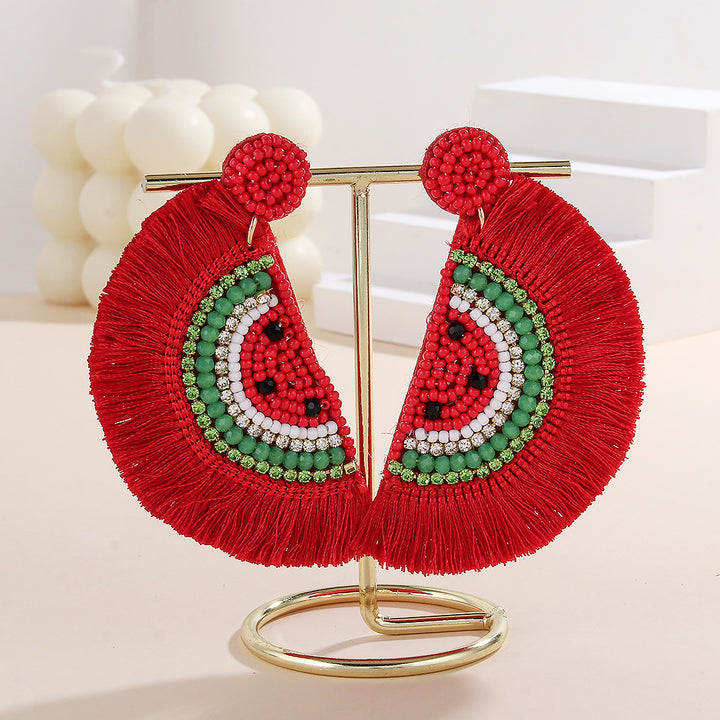 Summer fruit rice bead earrings vacation earrings