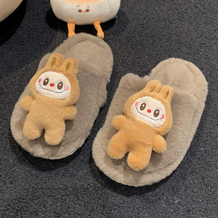 Labubu plush home slippers
