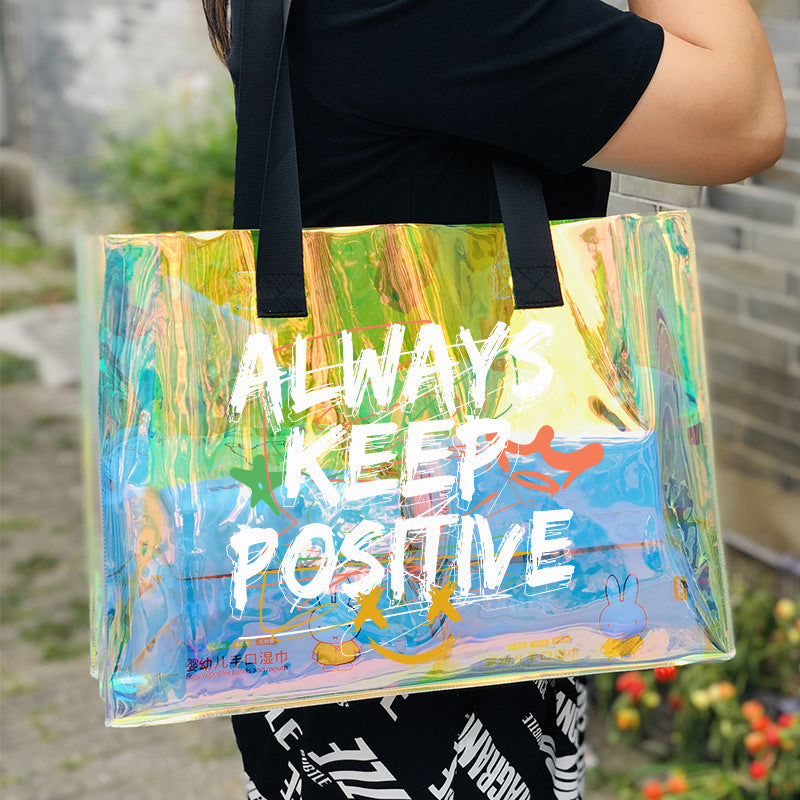 Laser PVC transparent jelly bag beach waterproof bag