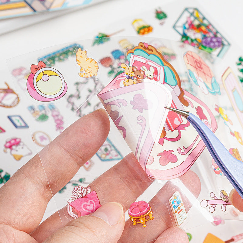 Landscaping Stickers Cartoon House Scene Landscaping Stickers