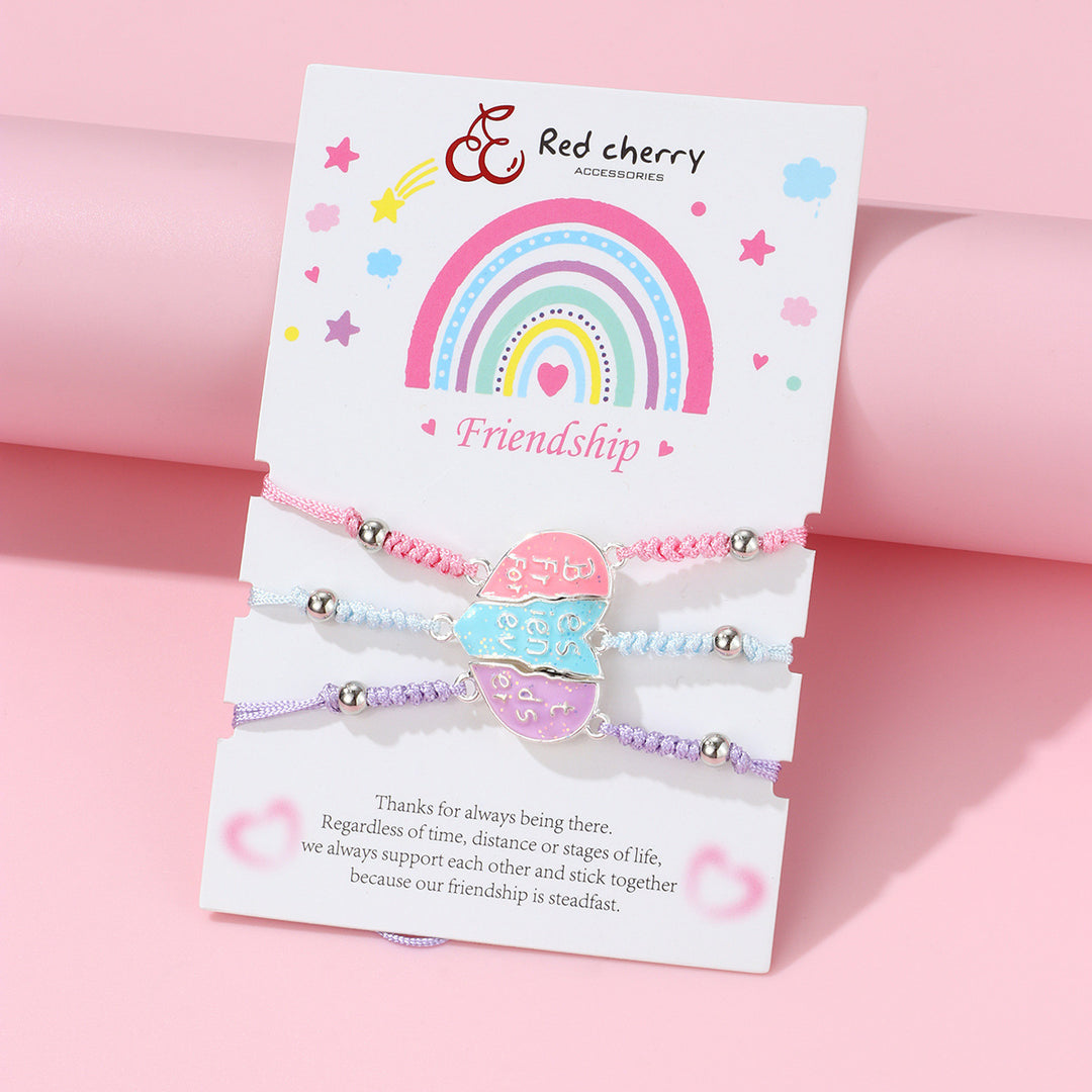 Valentine's Heart-shaped magnetic bracelets for best friends 3pcs set