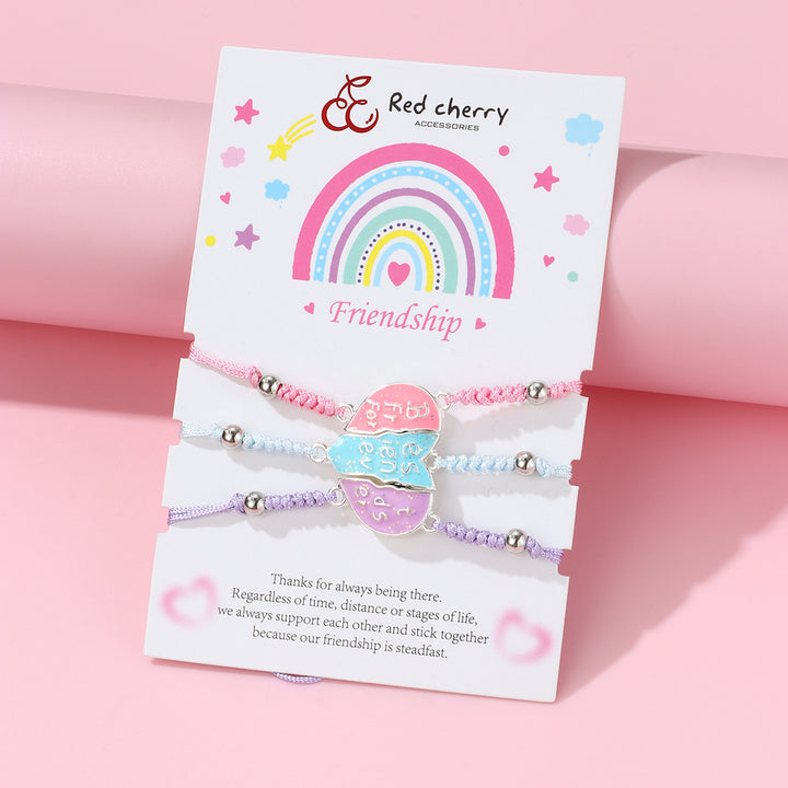 Valentine's Heart-shaped magnetic bracelets for best friends 3pcs set