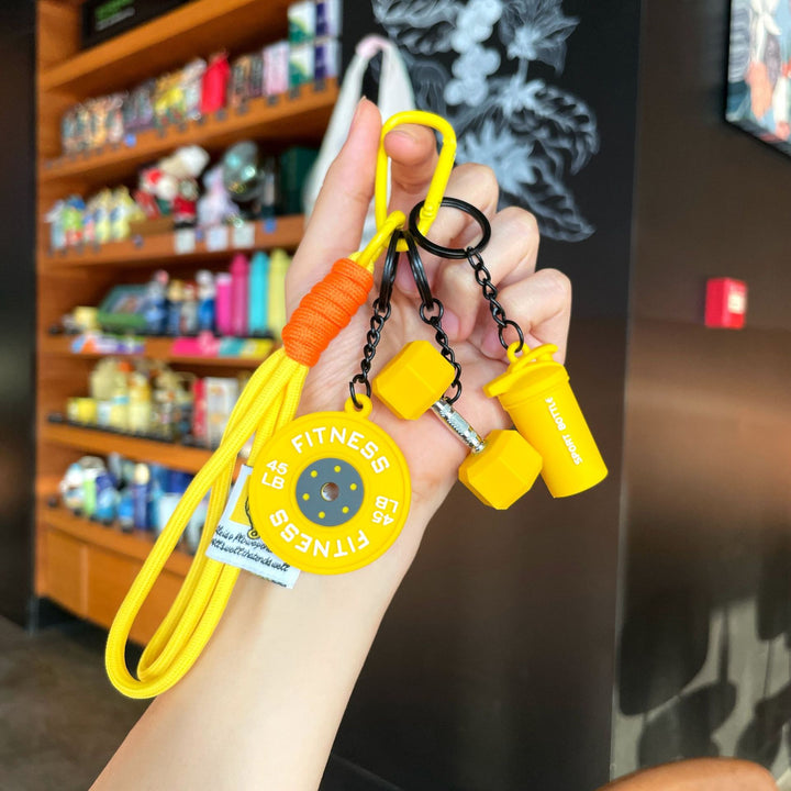 Fitness Series Silicone Dumbbell Keychain Creative Gift
