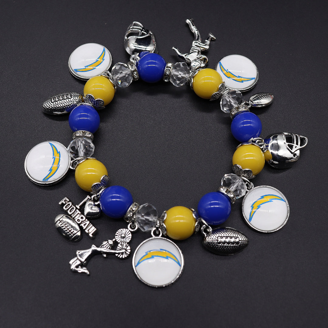 Football Game Day Alloy pendant beaded bracelets