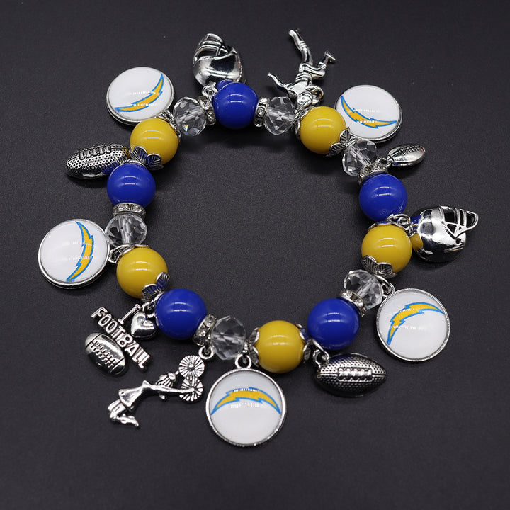 Football Game Day Alloy pendant beaded bracelets
