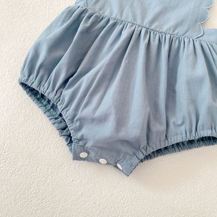 Baby denim Romper&Short-sleeved T-shirt 2pcs set