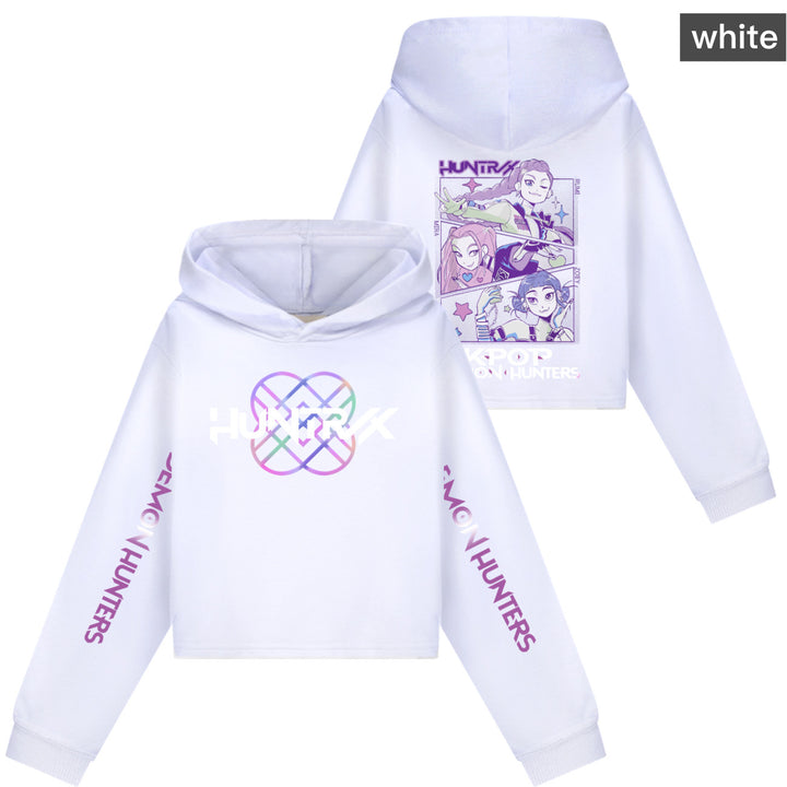 KDH K-pop inspired cropped hooded sweatshirt