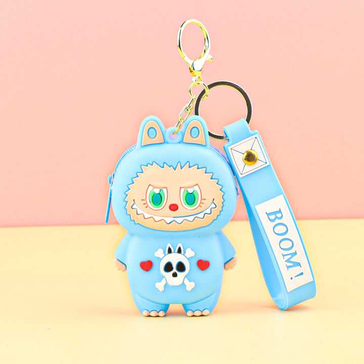 Children's silicone labubu coin purse key chain pendant gift