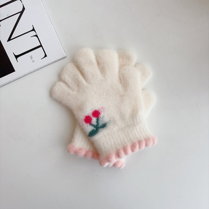 Sweet Cherry Warm Gloves Five-Finger Gloves