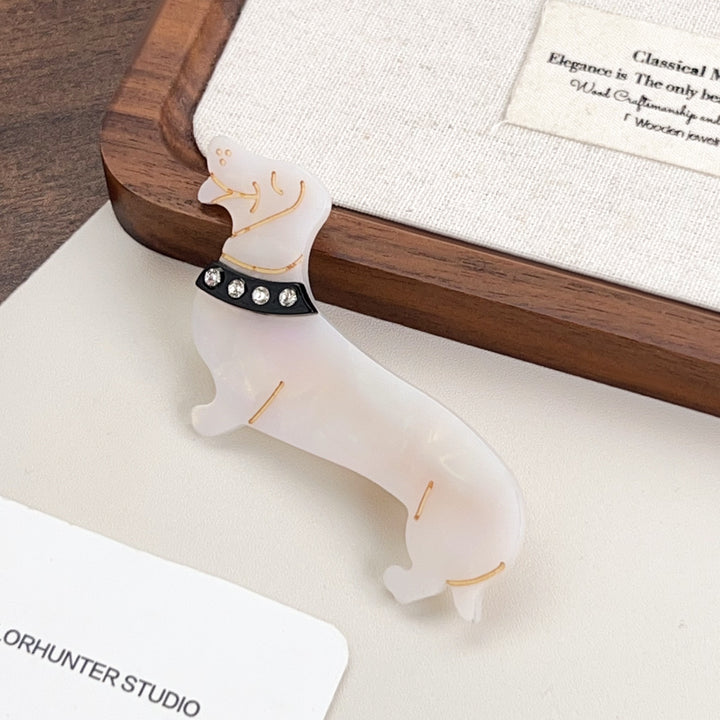 Cute cartoon dachshund hair claw clip Childish hair clip