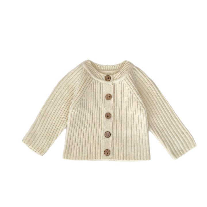 Baby solid color knitted thickened cardigan