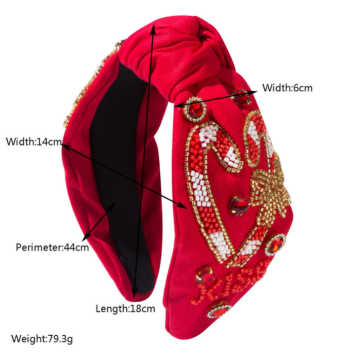 Valentine's day Hand-sewn LOVE heart beaded Headband