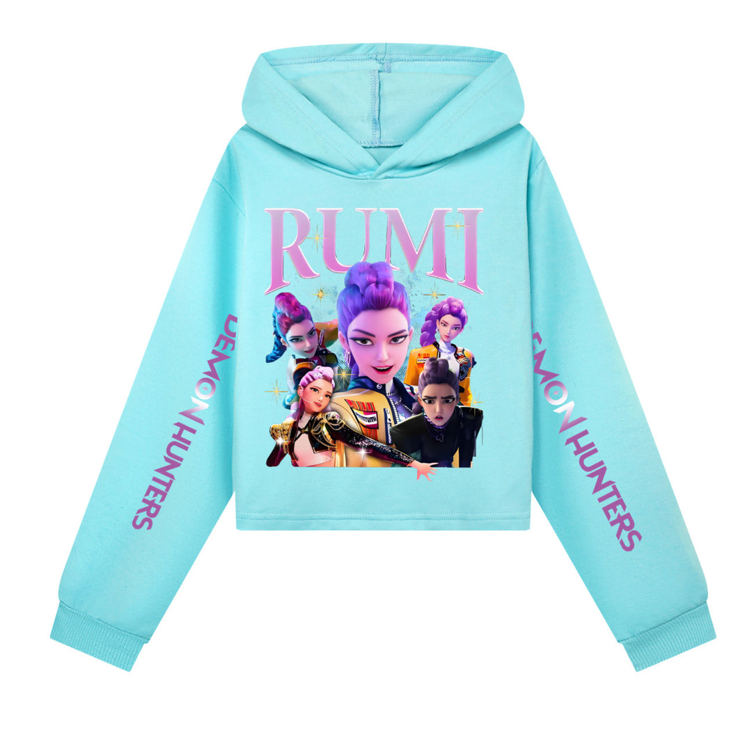 KDH K-pop inspired Rumi cropped hooded sweatshirt