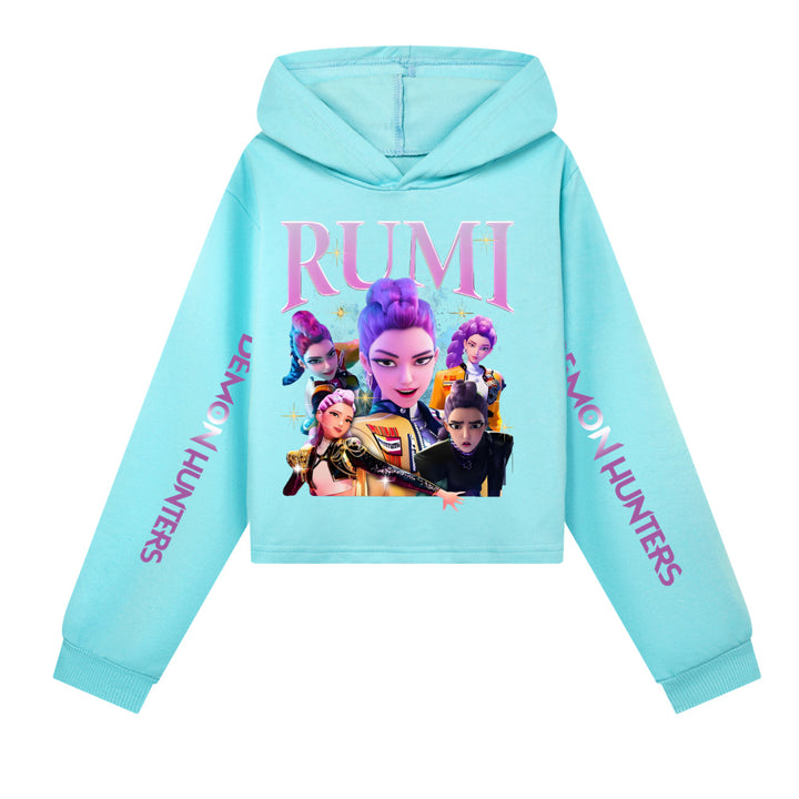KDH K-pop inspired Rumi cropped hooded sweatshirt