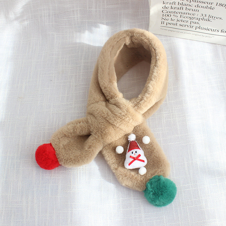 Christmas plush warm scarf for kids xmas gifts