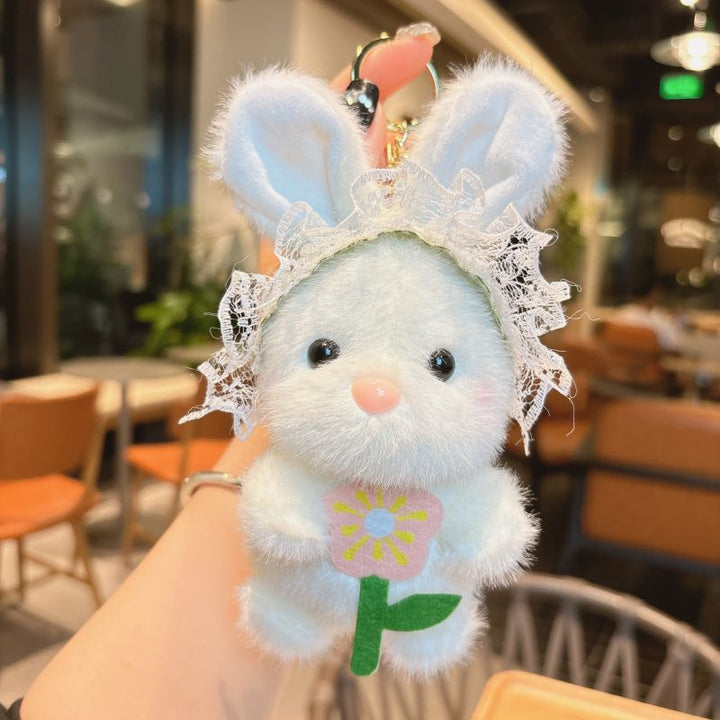 Cute bunny plush toy doll keychain pendant Easter gift