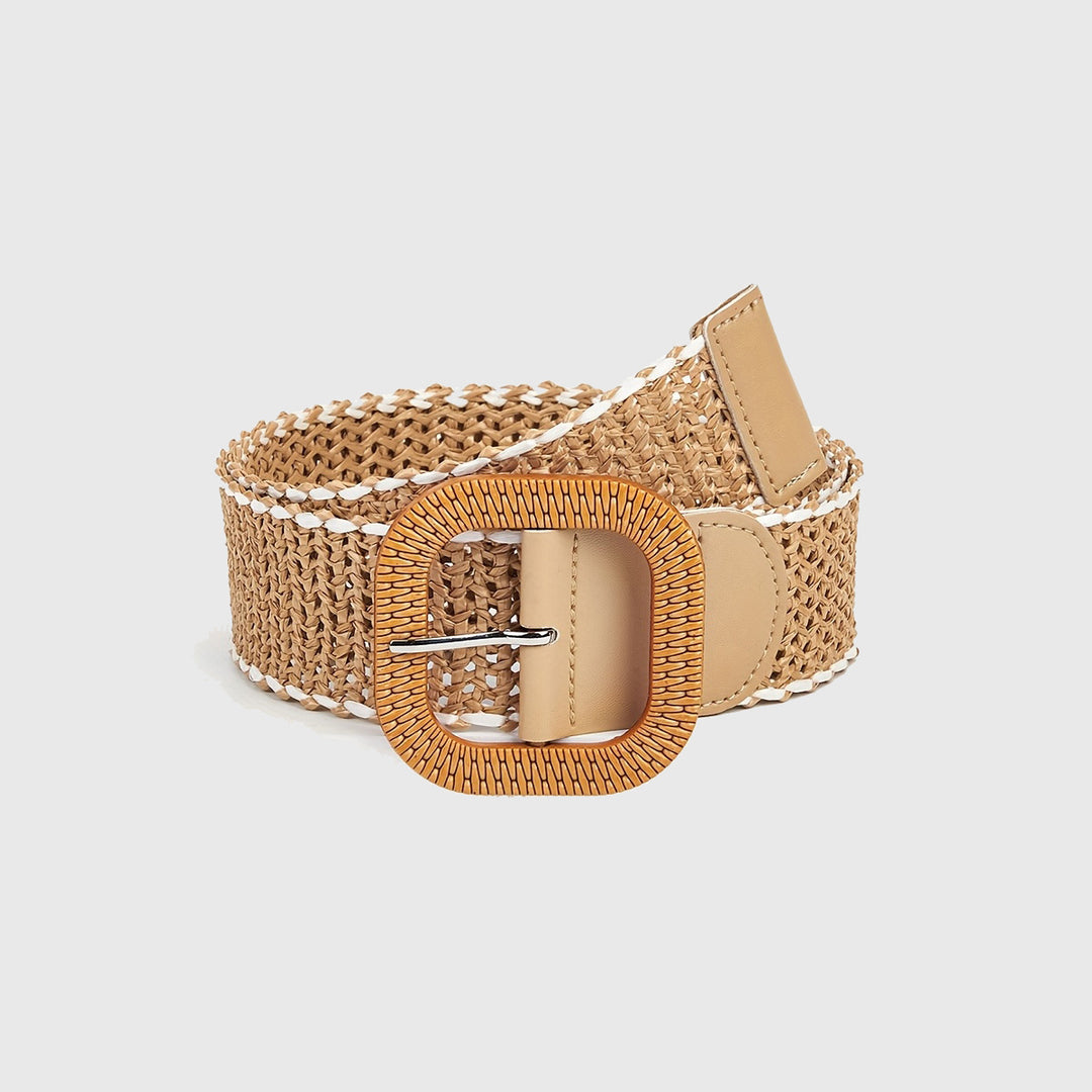Boho hollow woven straw belt for women