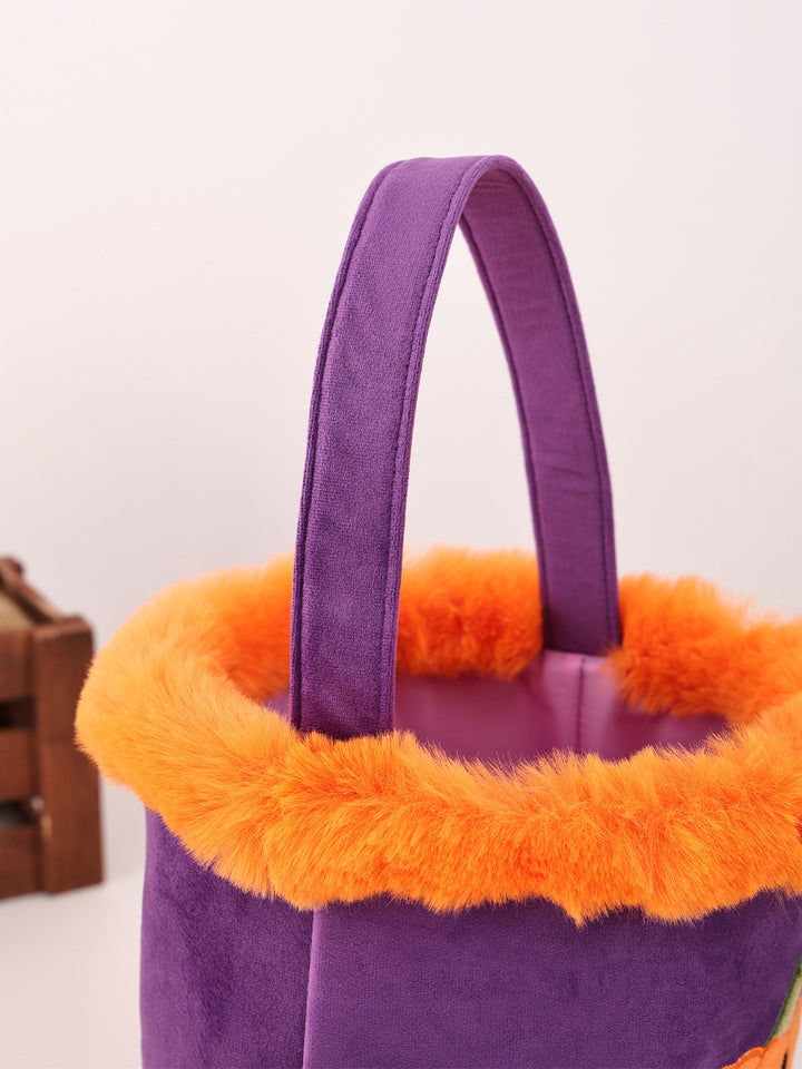 Halloween Embroidered Pumpkin Devil Wings Candy Basket