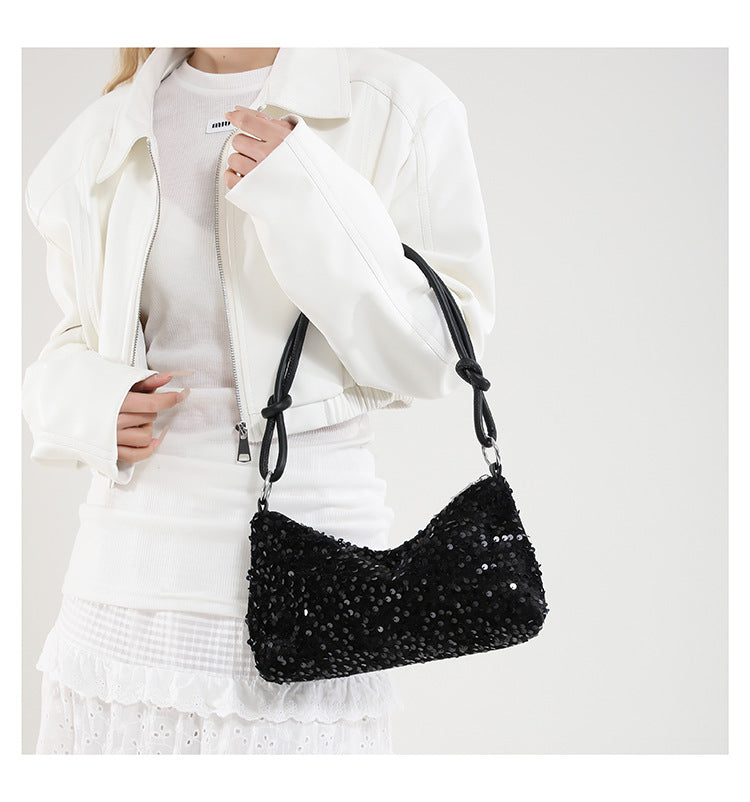 Sparkling sequined women's shoulder bag