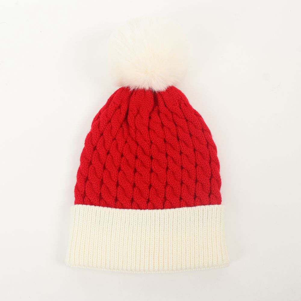 Parent-child Christmas warm knitted hat cable beanie