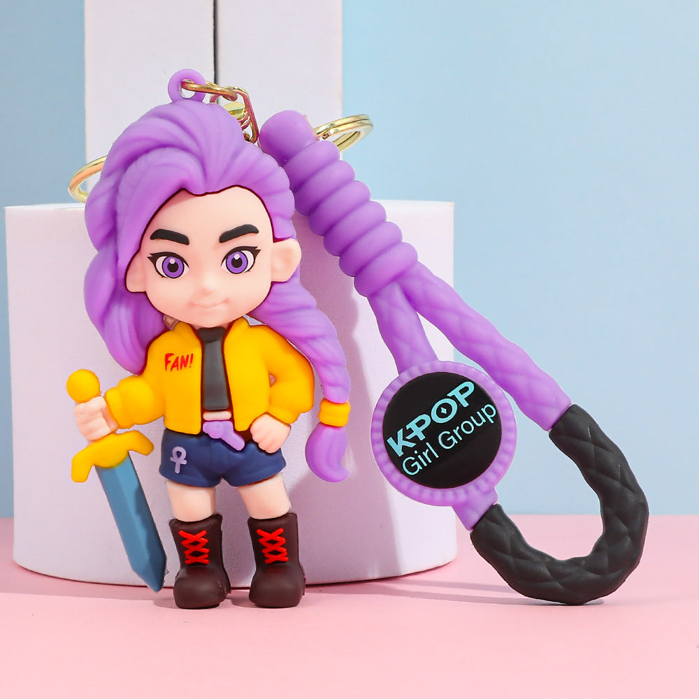 KPOP demon hunters silicone keychain