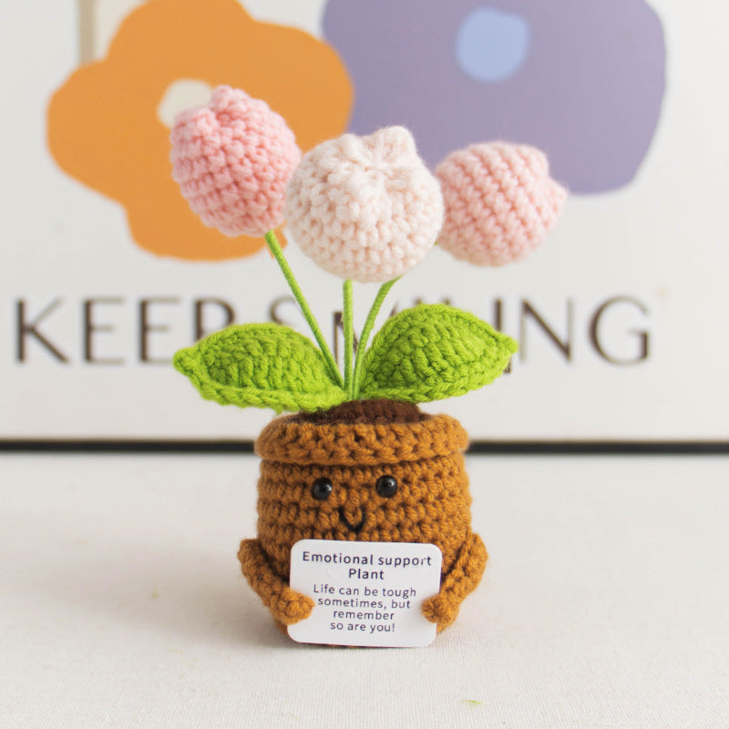 Handmade crochet tulip flower ornaments