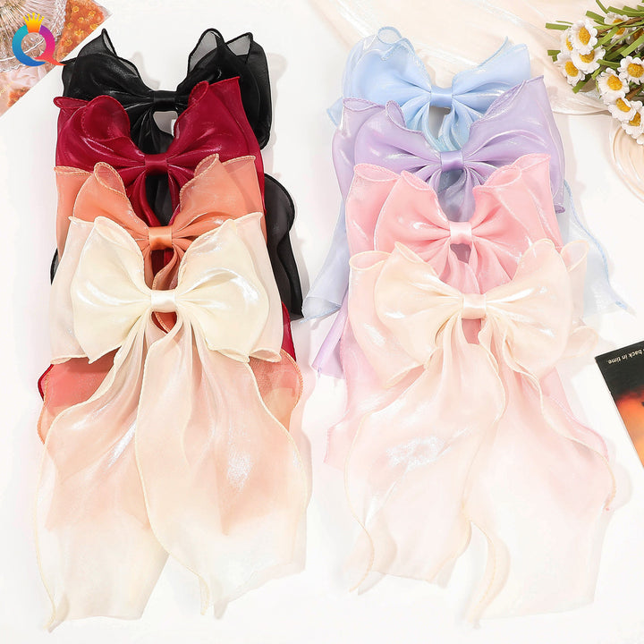 Pearlescent Mesh Hairbow Fairy Ribbon Bow Hair clip