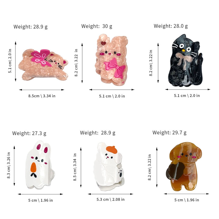 Cute sweet pet acetate hair claw clips