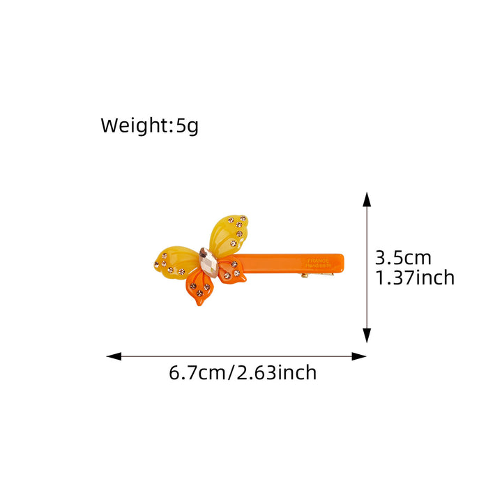 Diamond butterfly duckbill hair clip