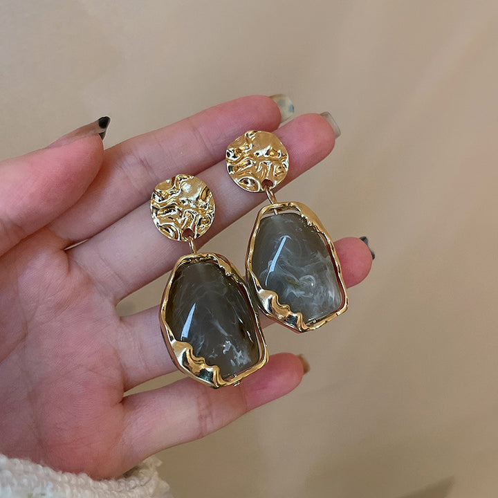 Pleated Geometric French Vintage Earrings