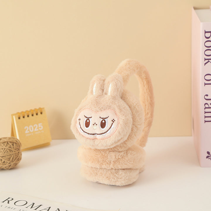 Cute monster plush furry earwarmers cartoon winter earmuffs