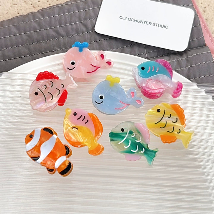 Cute fish hair clip Marine life acetate mini hair clip