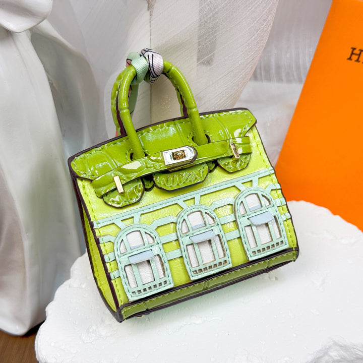 Mini House Bag Charm designer Bag Pendant-Oil wax series