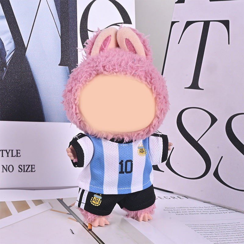 Handmade football soccer jersey for Labubu dolls sport set