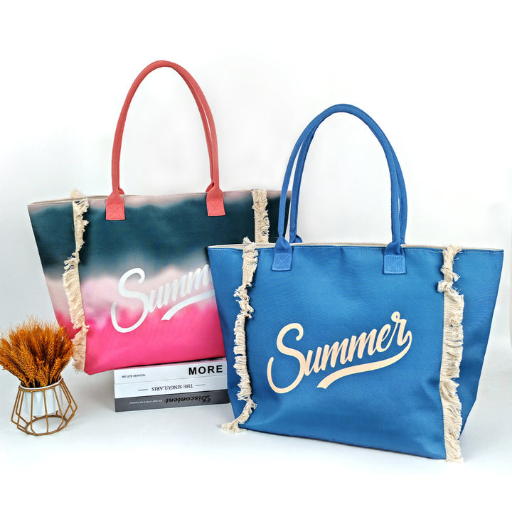 Summer Tassel large-capacity beach tote bag