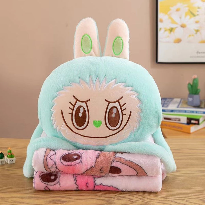 Labubu pillow throw blanket 2pcs set