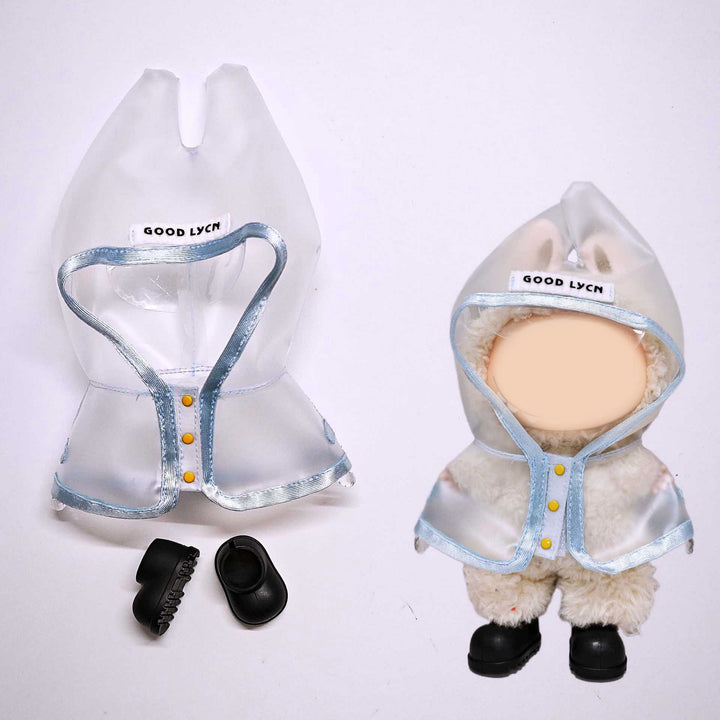 Labubu transparent raincoat&rain boots 2pcs set