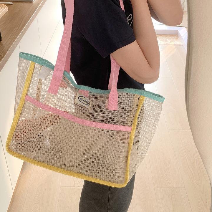 Colorful Mesh Beach tote bag