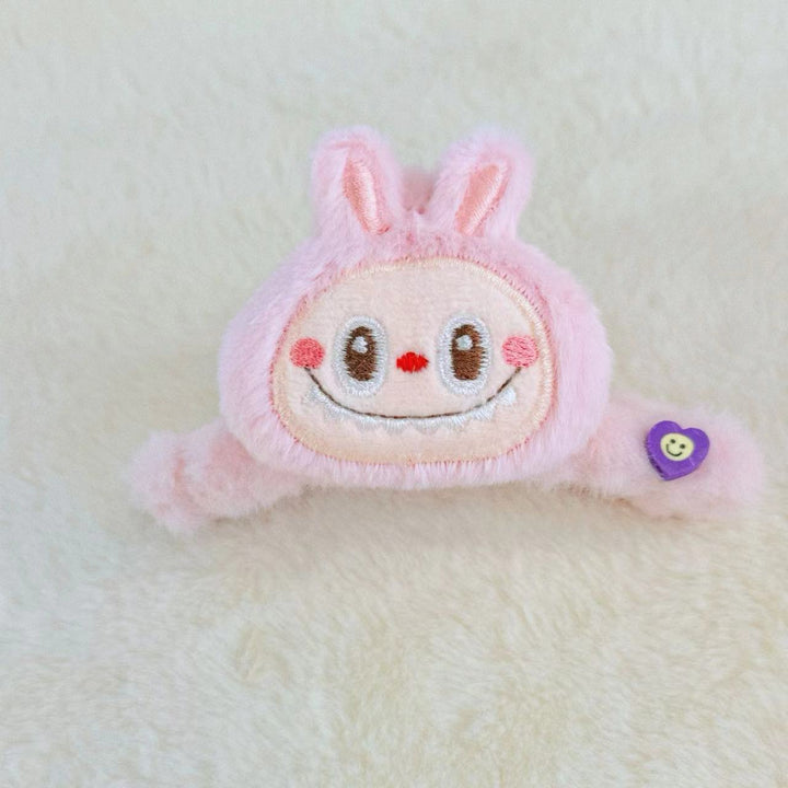 Labubu furry cute hair claw clips