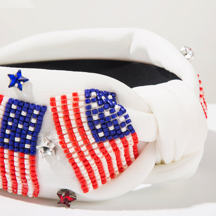 American flag beads diamond Headband for 4th of July