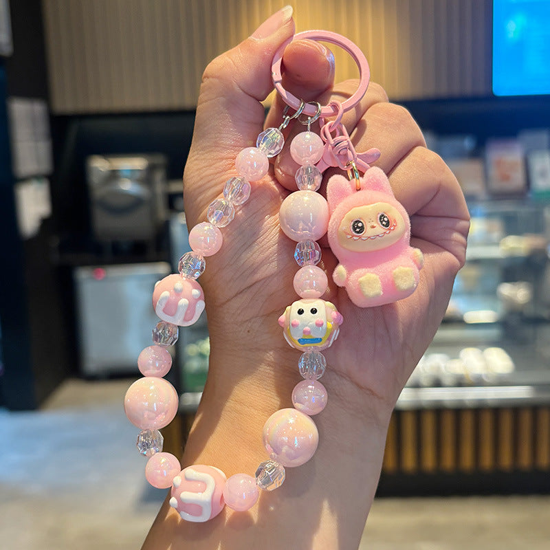 Crystal Quicksand Labubu Keychain Bag Pendant