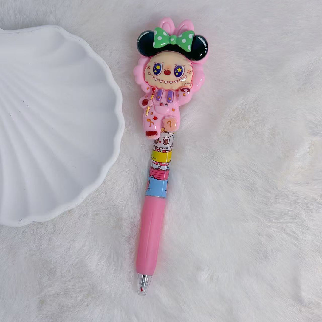 Cartoon dress-up labubu ballpoint pen Gel pen-black ink
