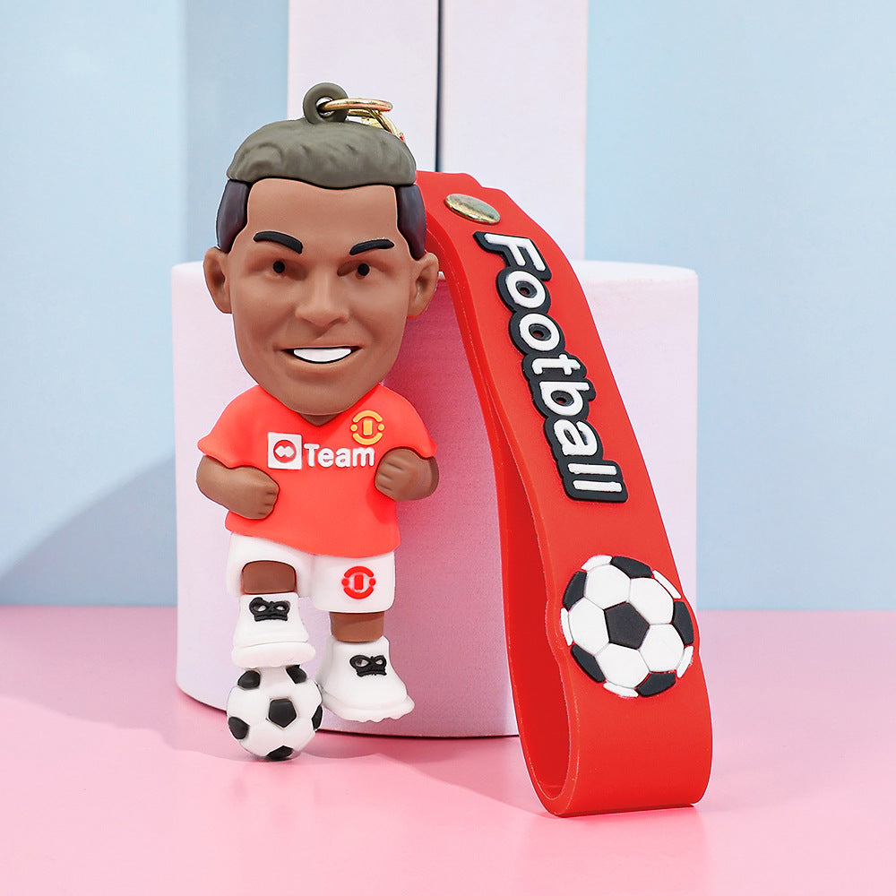 Football star character keychain Messi Ronaldo fan gift